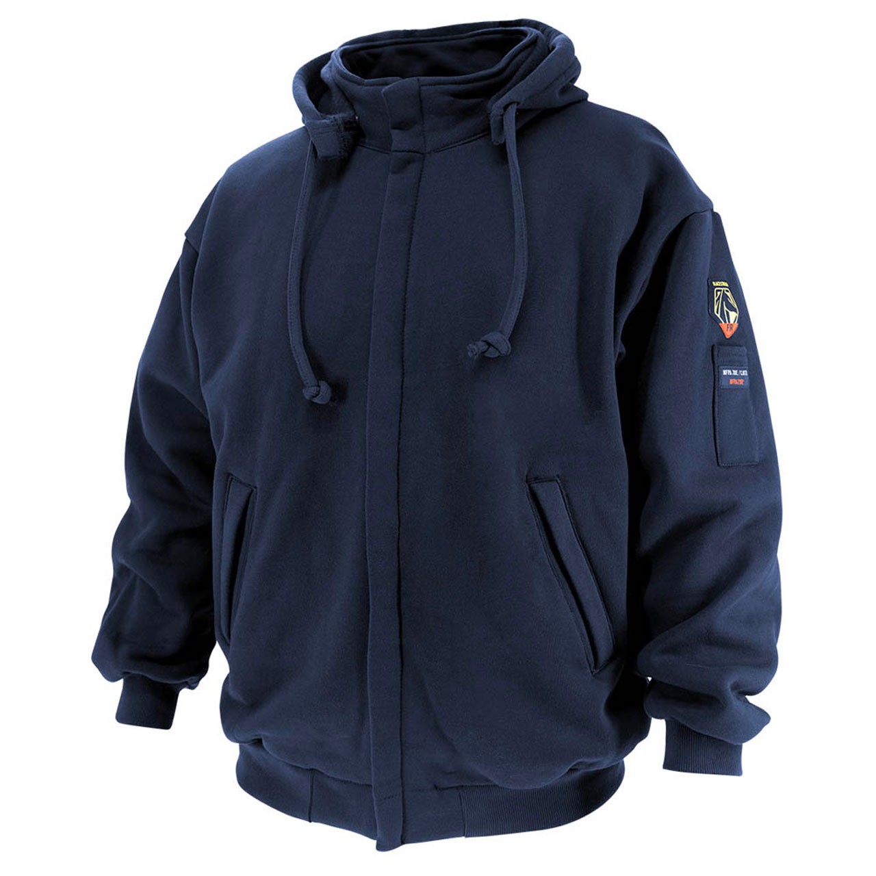 Black Stallion JF1331-NV 12. oz. AR/FR Cotton Full-Zip Hooded Sweatshirt, 3XL