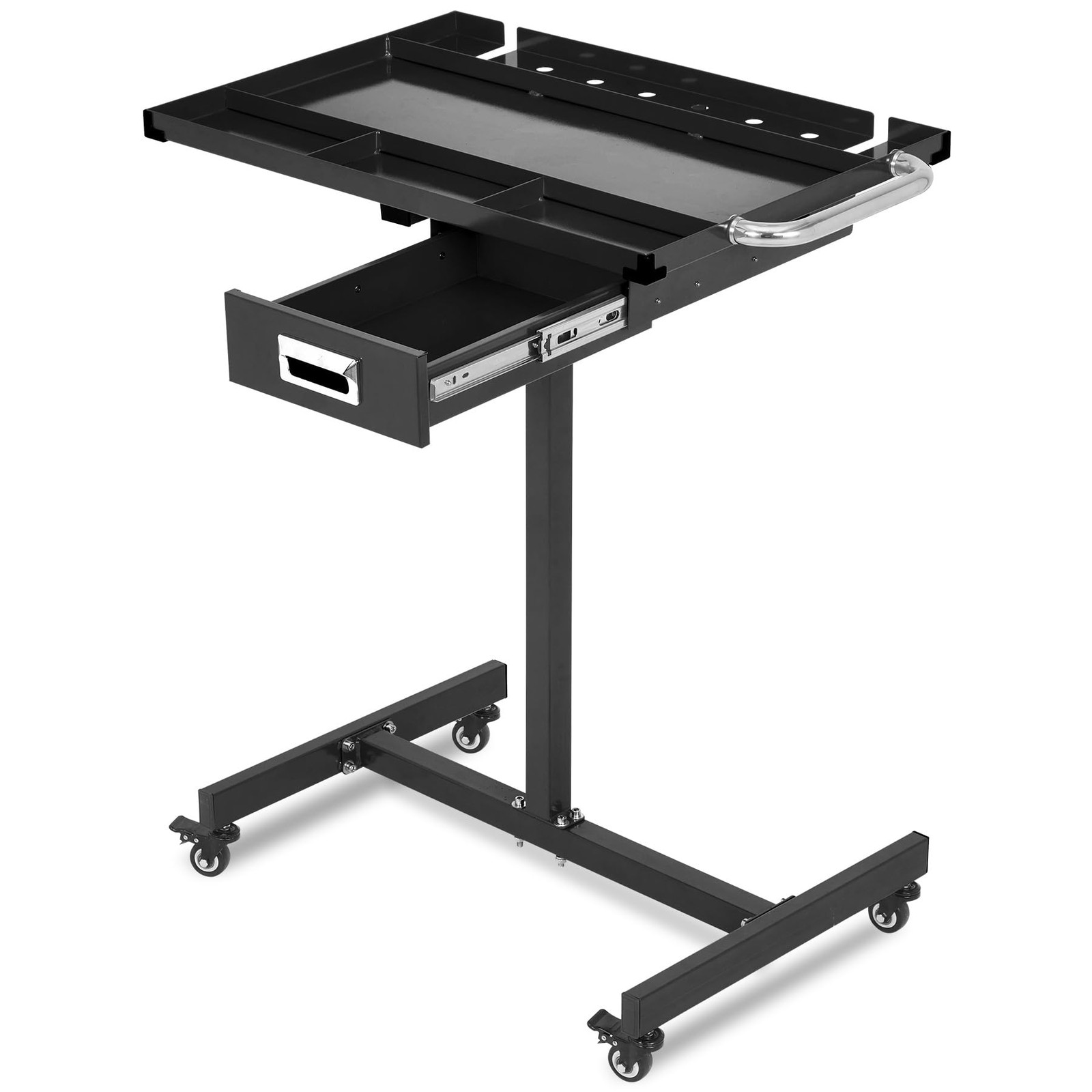 ⭐Heavy-Duty Rolling Tool Cart Garage Mobile Adjustable Workbench 330lb Work Tabl