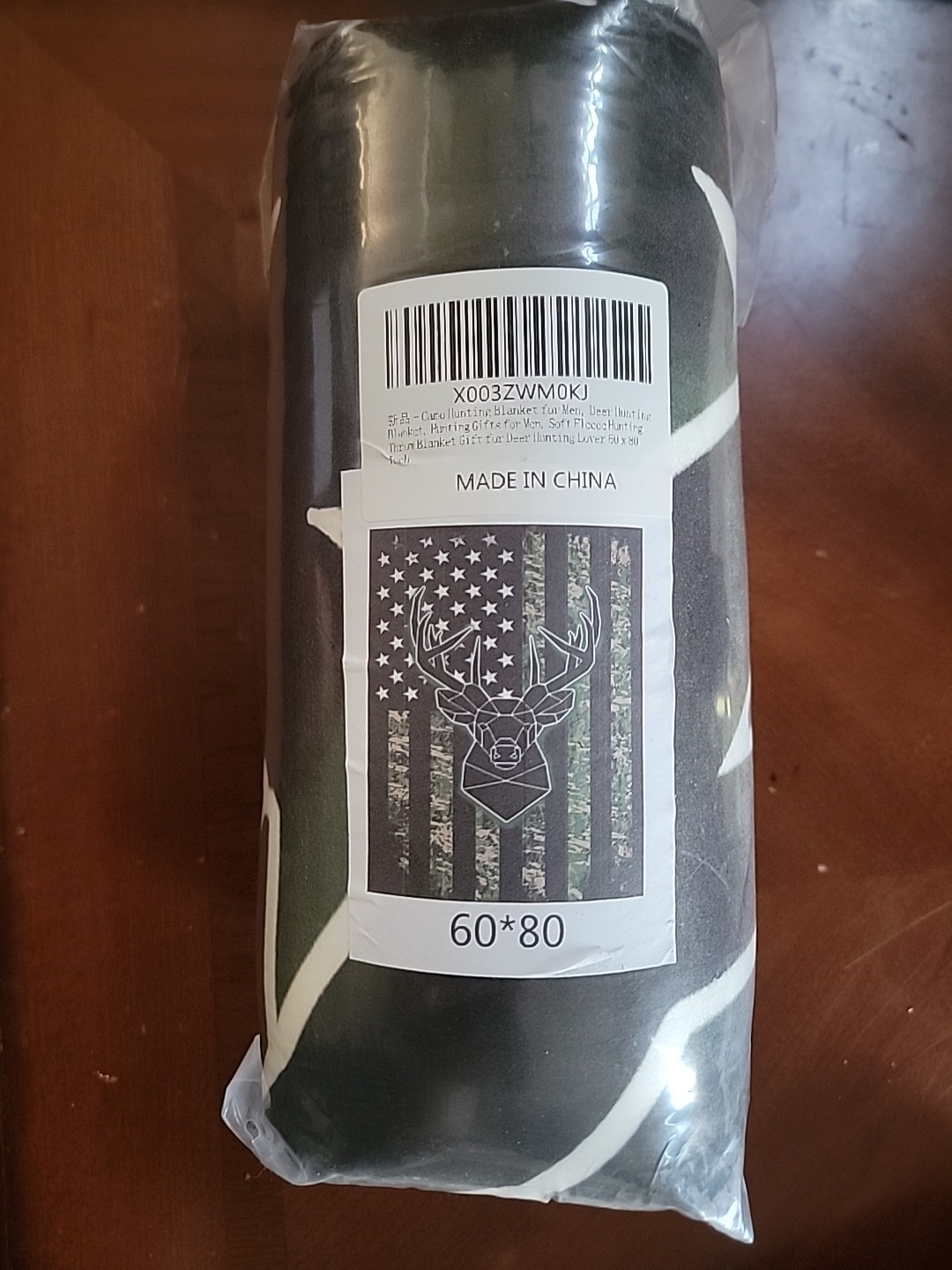 America Flag & Deer Head Blanket 60x80