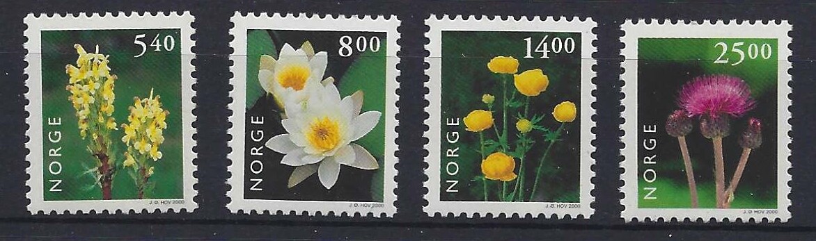 Norway 2000 NK 1382-85  SG 1268,1273,1275,1276 MNH flowers