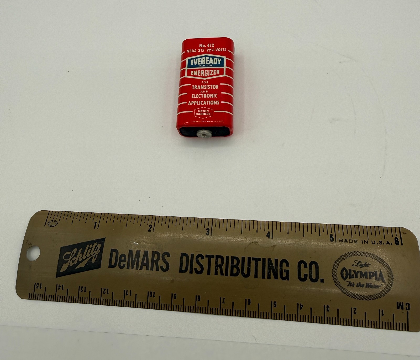 Vintage EVEREADY Energizer No. 412 NEDA 215 22 1/2 Volts Battery for Display