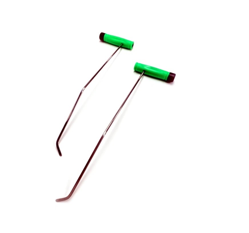 Special Curve Rods Green 2-Piece Spring Steel PDR Tool Set with Flat Ends