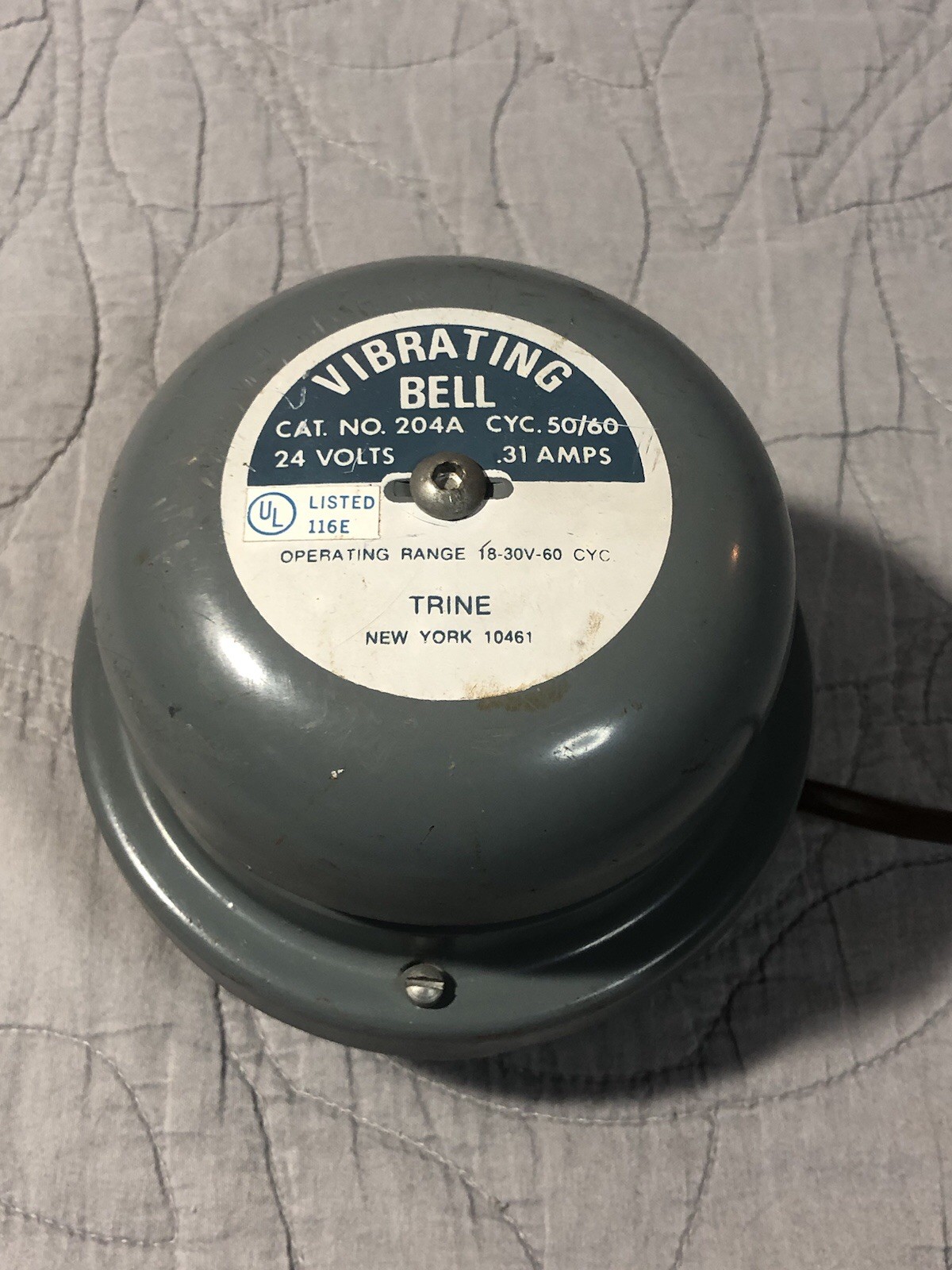 Used Trine Vibrating Bell Cat No 204A CYC 50/60 - 24 Volts .31 Amps UNTESTED