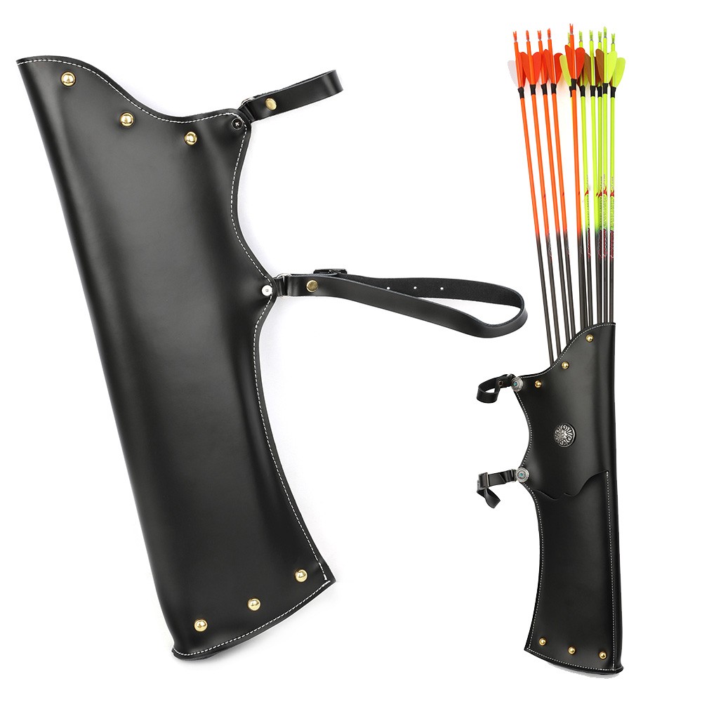 Archery Quiver Cowhide Arrow Bag Waist Carry LH RH Bow Outdoor  Storage Case
