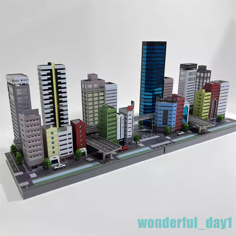 1/350 Scale Diorama City Highway Street Road Bridge Model Set Scene Viaduct Toys