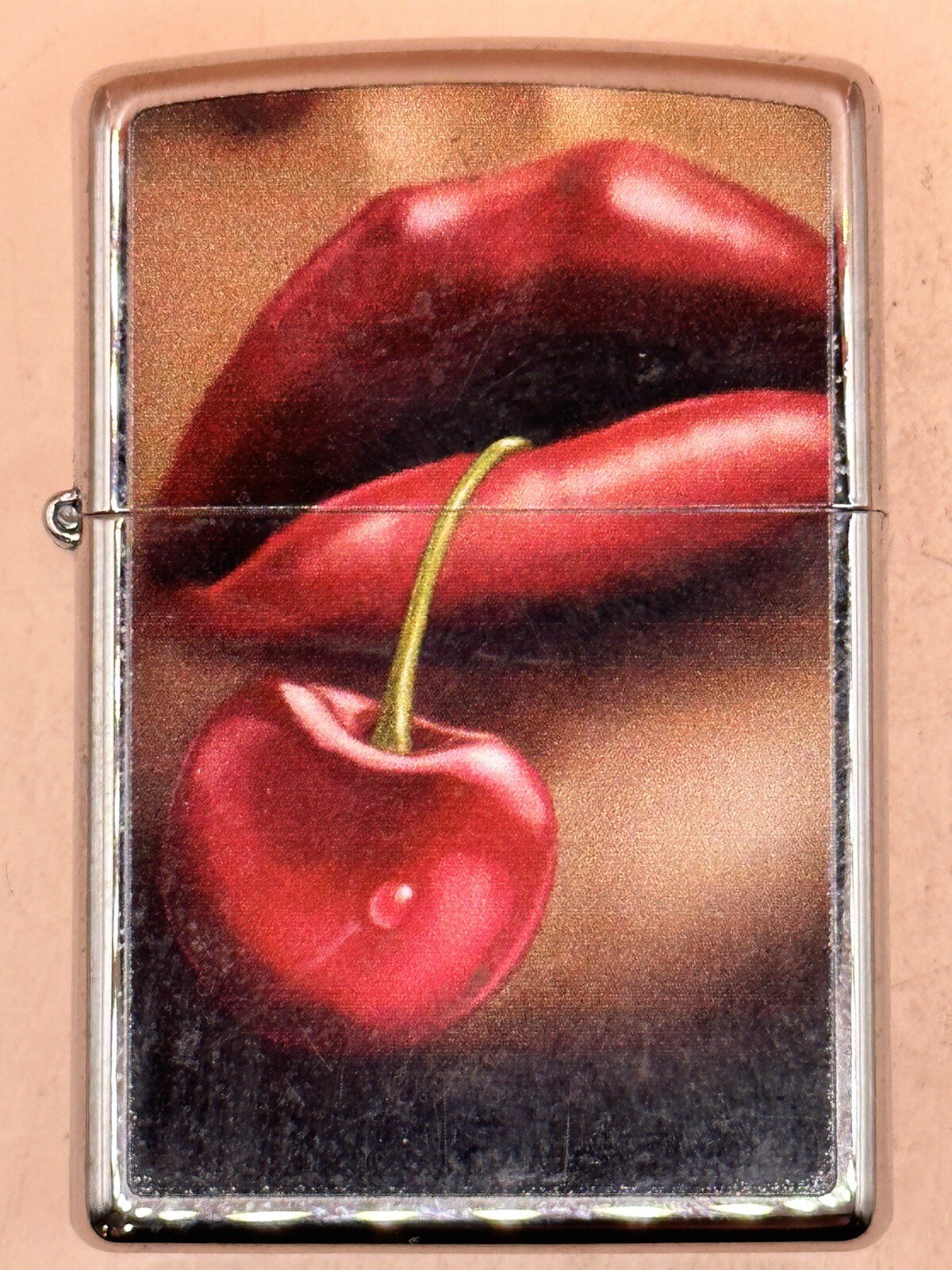 2015 Red Cherry Lips High Polish Chrome Zippo Lighter