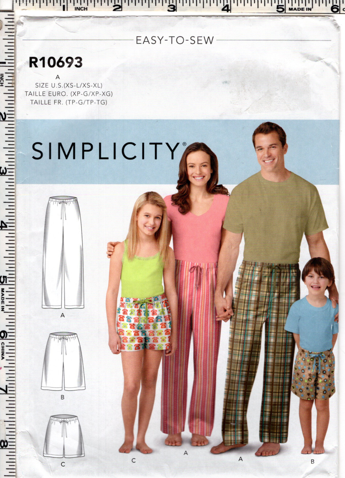 Child's, Teens' & Adults Pants and Shorts in Two Lengths ©2020 Simplicity R10693