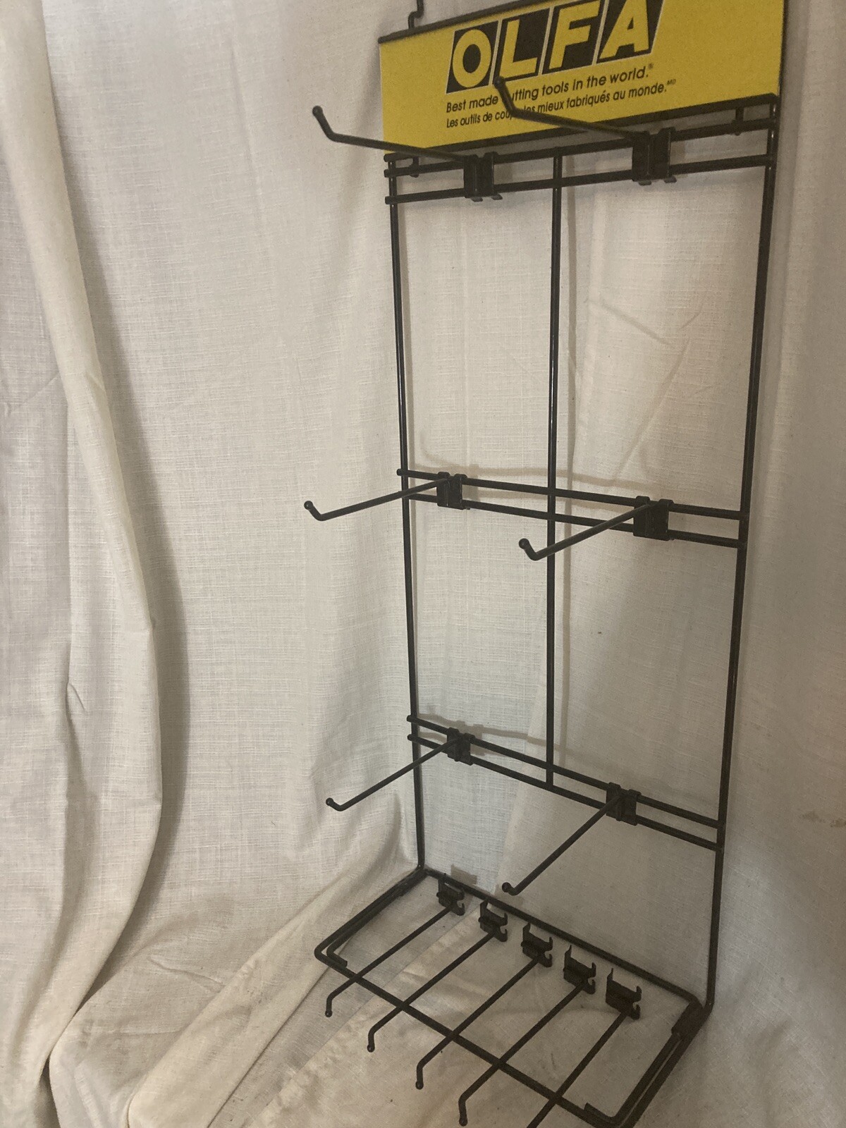 OLFA Cutting Tools Display Rack with Peg Hooks, Standing or Hangs Adjustable