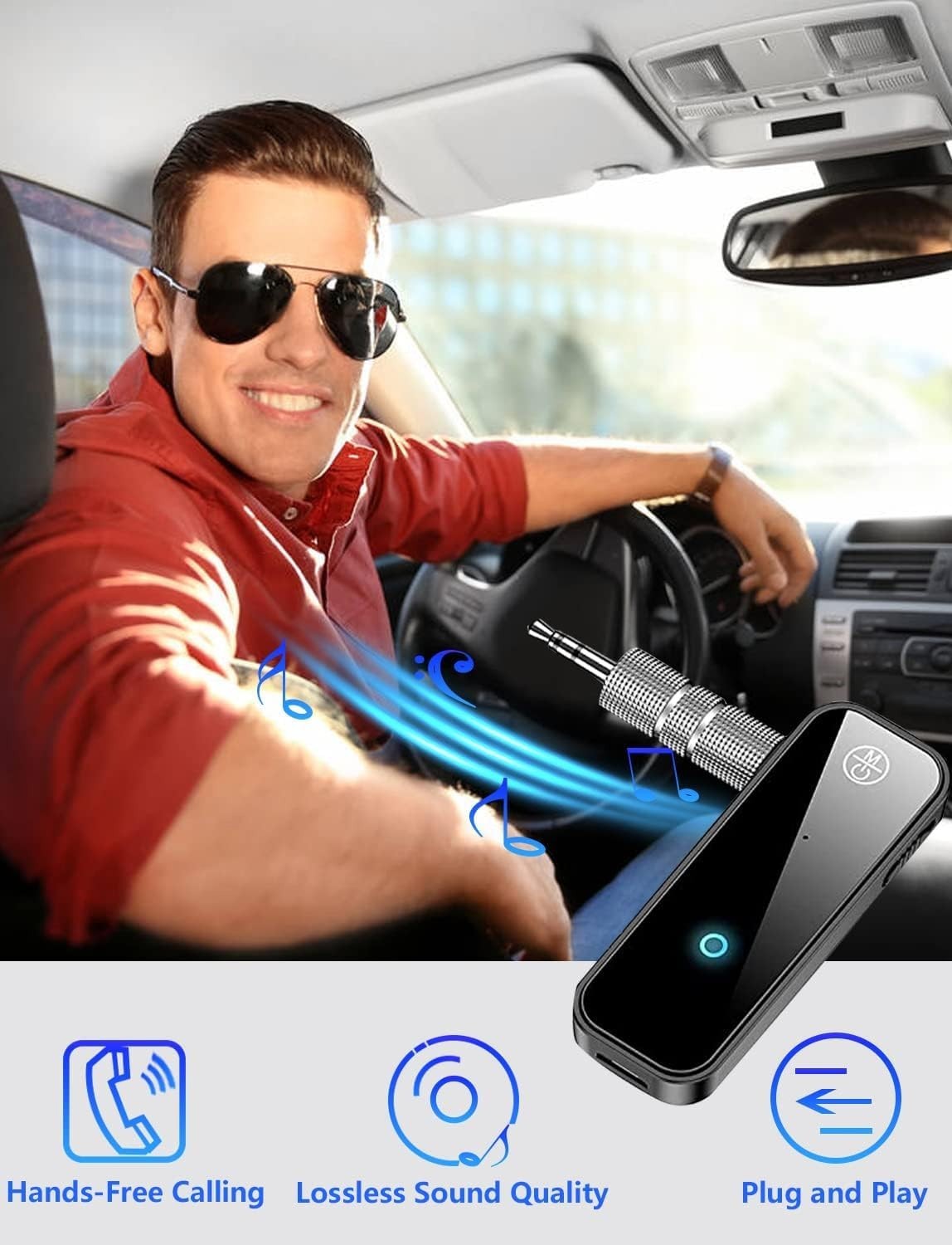 2-in-1 Bluetooth 5.3 Transmitter Receiver - Wireless Audio Adapter for Cars &...
