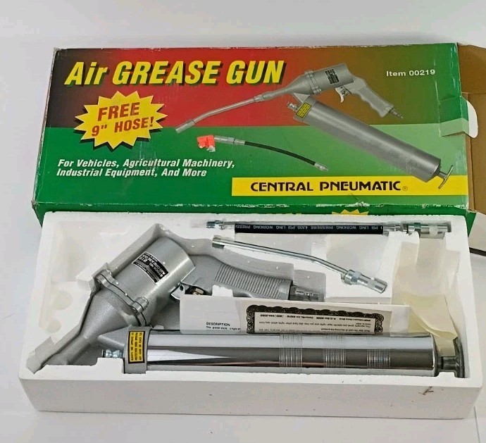 NOS Vintage CENTRAL PNEUMATIC AIR GREASE GUN STOCK NO. 219 MADE IN TAIWAN