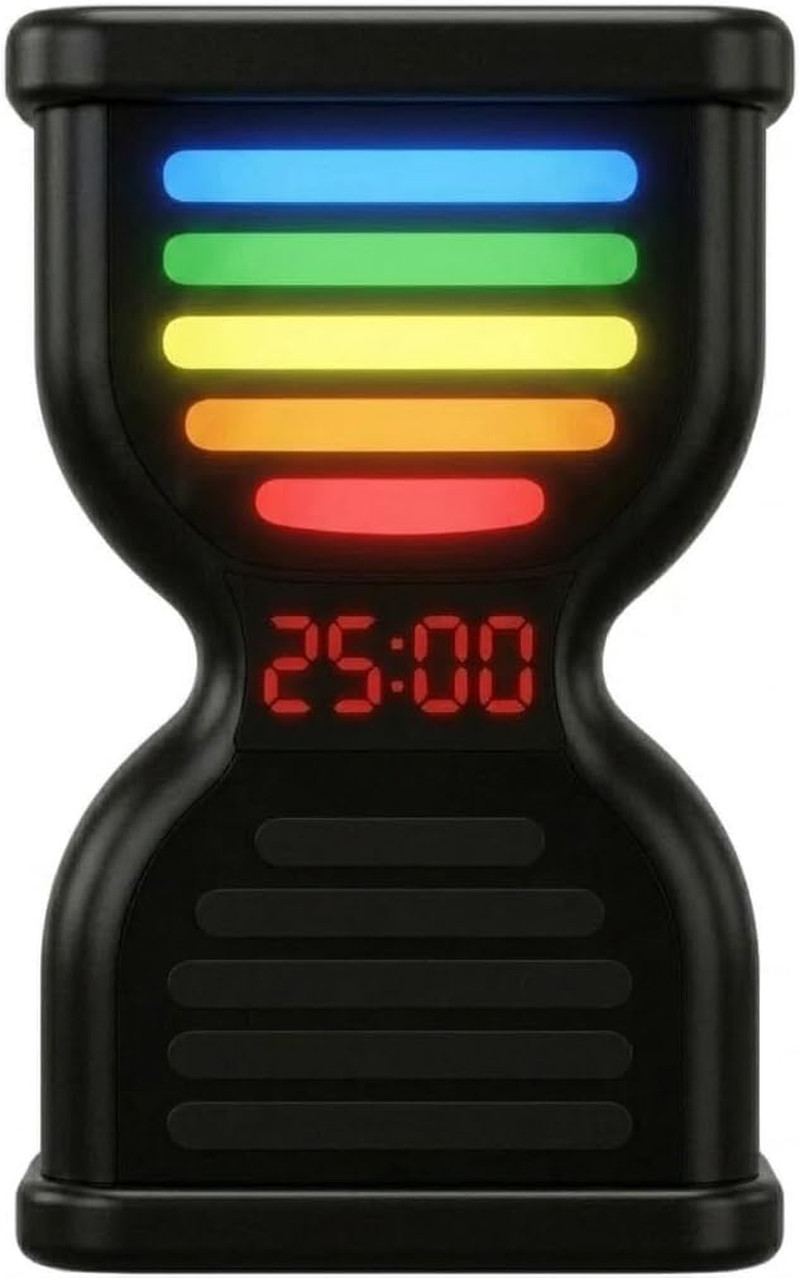 Pomodoro Timer for Productivity, Visual Countdown with Light Flow, Flip Timer 25