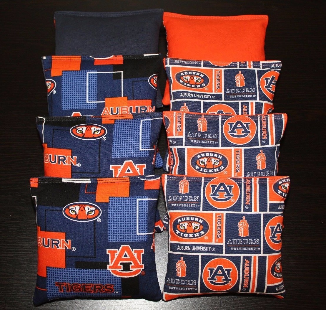 AUBURN TIGERS AU Cornhole Bean Bags ALL WEATHER Plastic Resin Filled Waterproof!