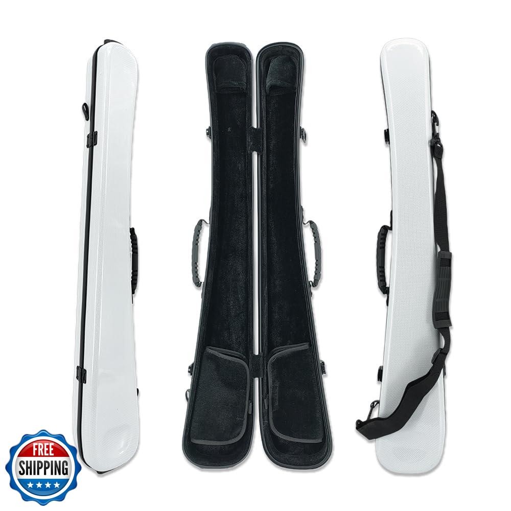 WUQIMUSC Double Bass Bow Case Lightweight Carbon Fiber Bass Bow Box for 2pcs