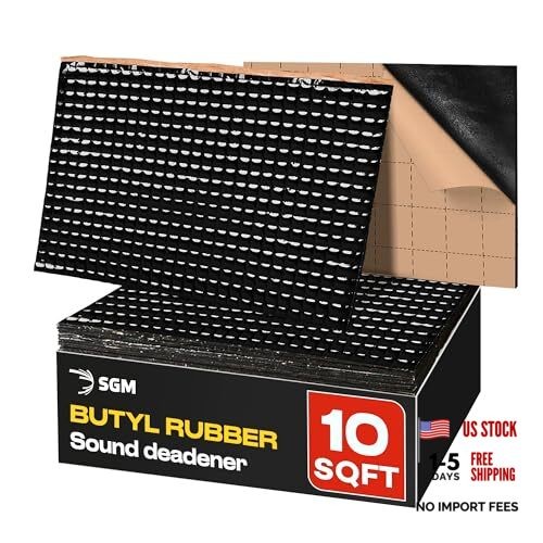Black Premium Car Sound Deadening Mat 80 mil (2mm) (0.92 sqm), 10 sqft