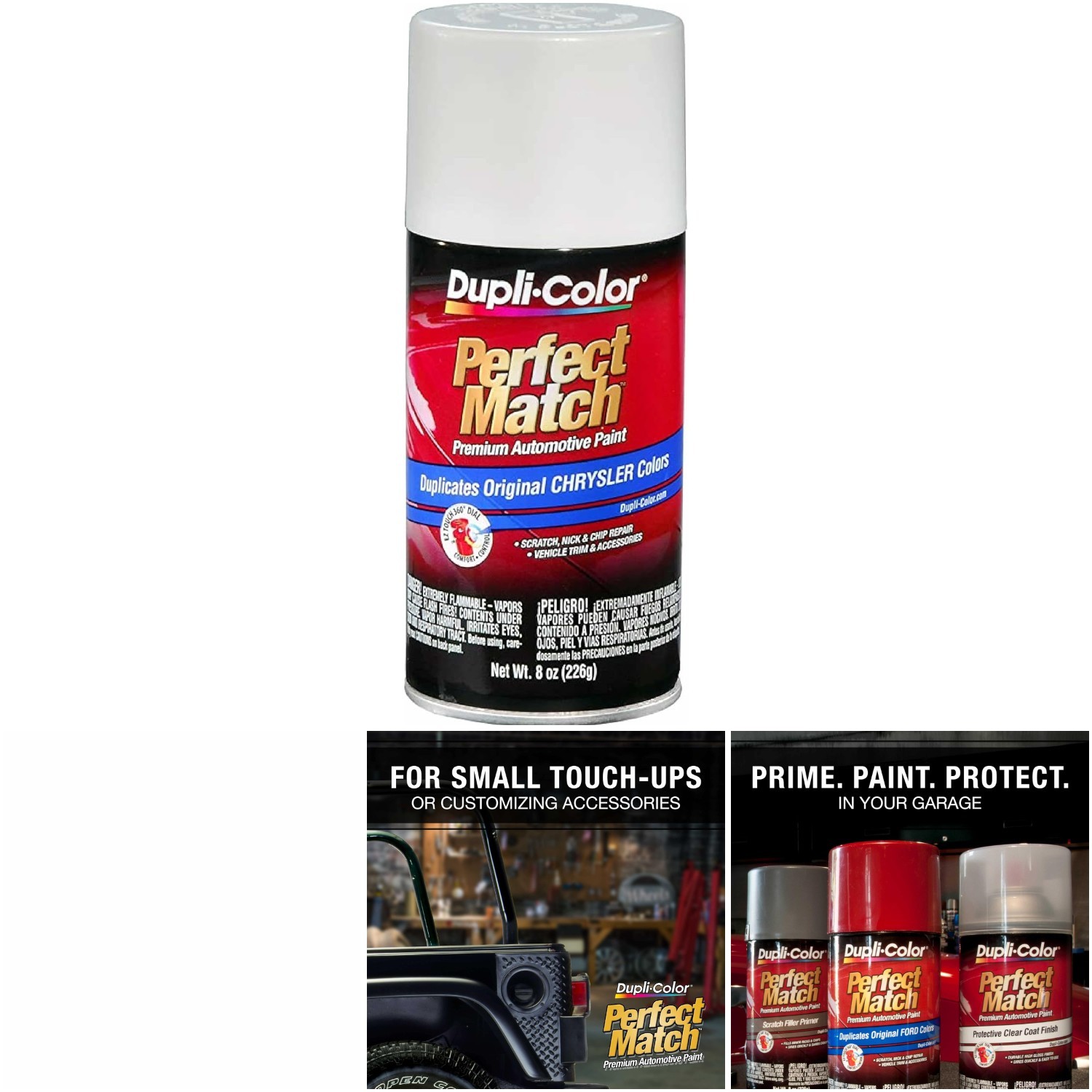 8 Oz Chrysler Bright White Paint PW6/GW6/PW7/GW7 Automotive Spray Can