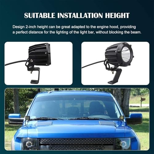Hood Light Mount Bracket, 2pcs Hood Ditch Side Pillar Bracket Front A Pillar
