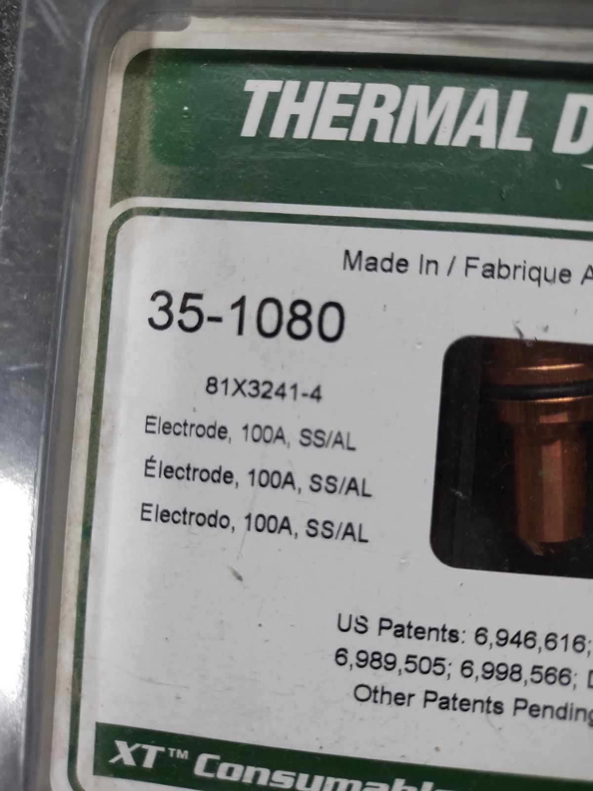 Thermal Dynamics 35-1080 Electrode 100A NOS 5 pack