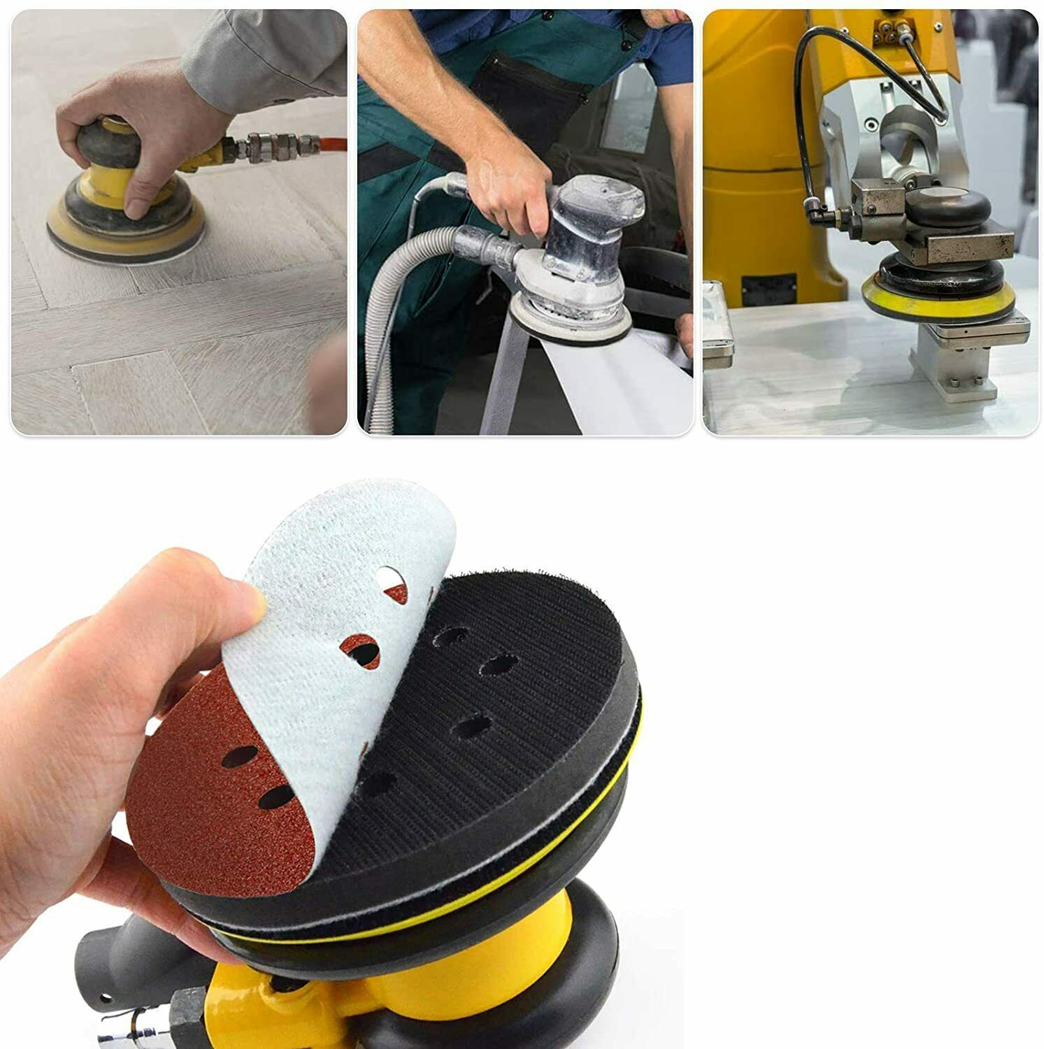 2Pcs 5 Inch 8Hole Soft Interface Pad Hook Loop Sponge Cushion Buffer Backing Pad