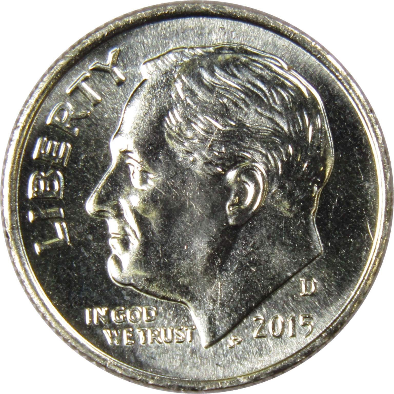 2015 D Roosevelt Dime Clad Uncirculated Mint State 10c Coin