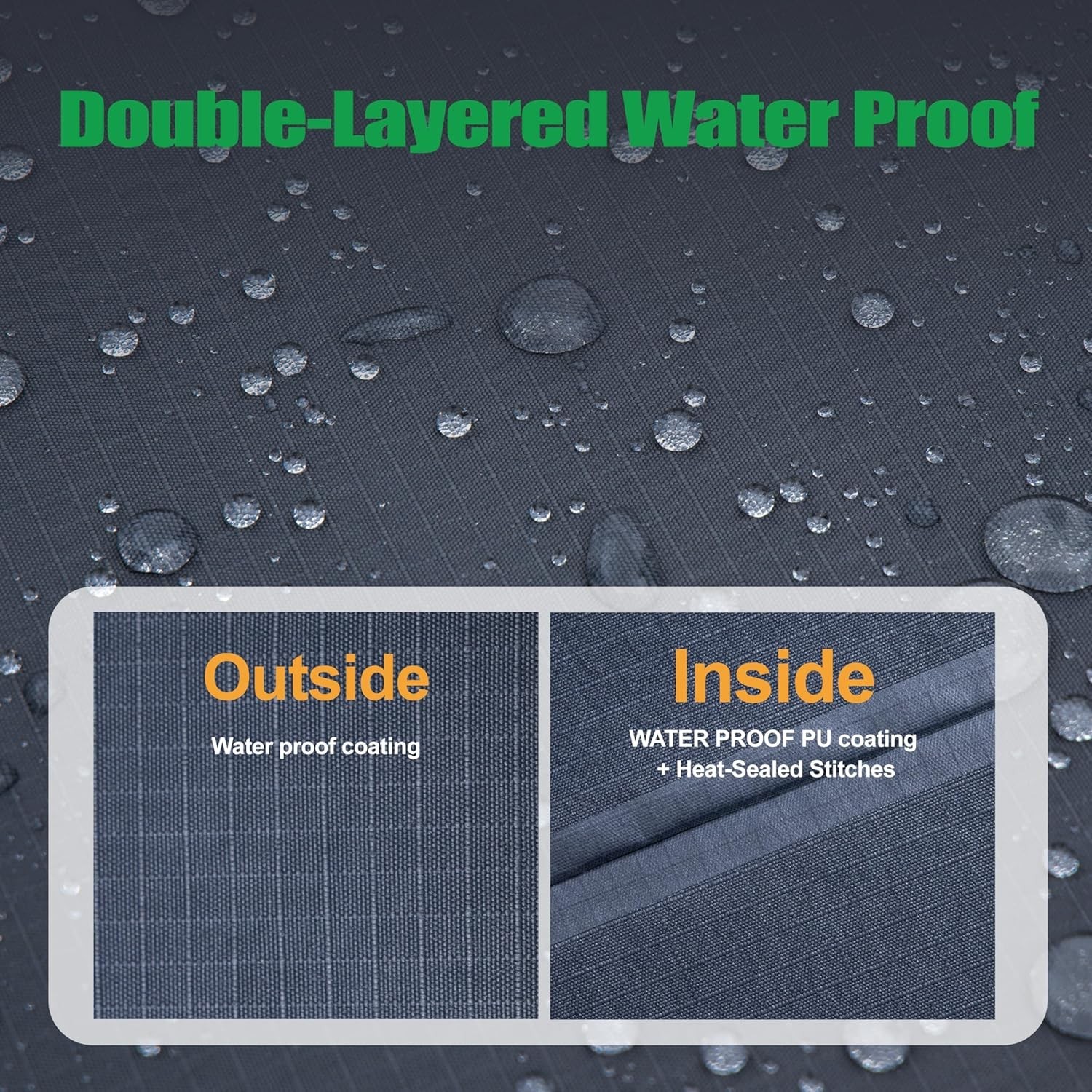 Patio Furniture Covers Waterproof for Outdoor Chairs , Heavy Grey & Black