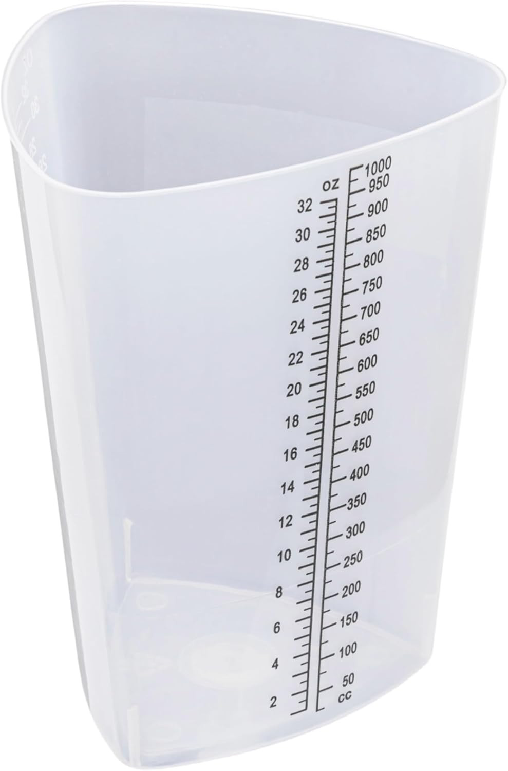 Plastic Graduated Triangular Intake Output Container [5 Pack] 32 Ounce Three-Sid