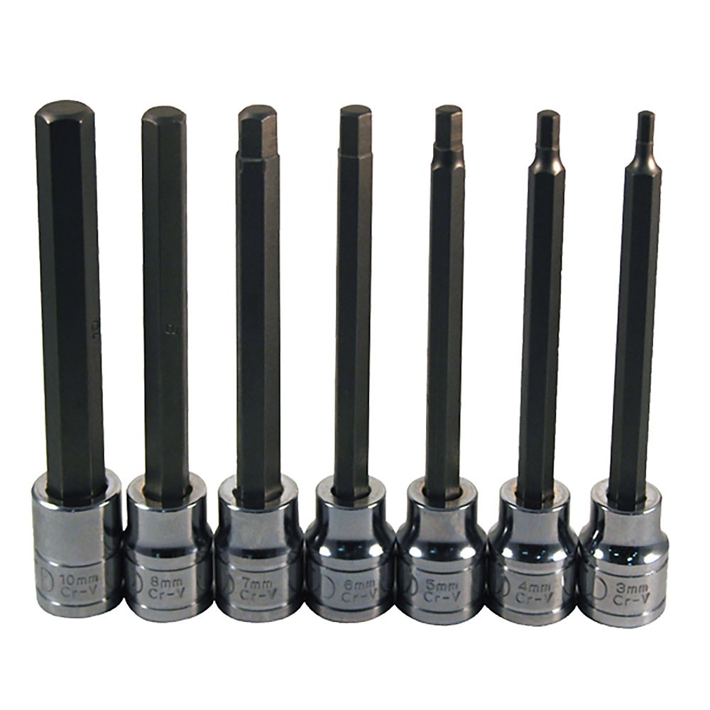 7 Pc. 4.5" Long Metric  Hex Bit Socket Set 13787 ATD 0 Silver Sockets, Ratchets