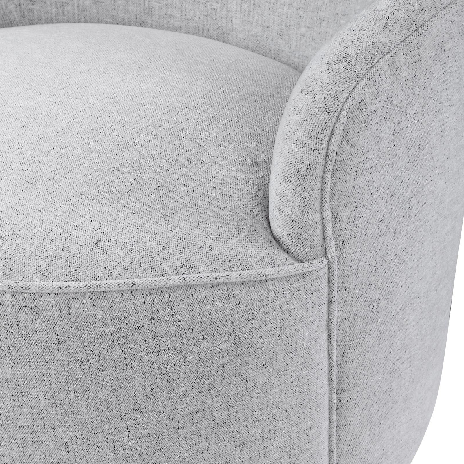 Elegant Soft Gray Swivel Accent Chair Round Barrel Minimalist Silver Spinning