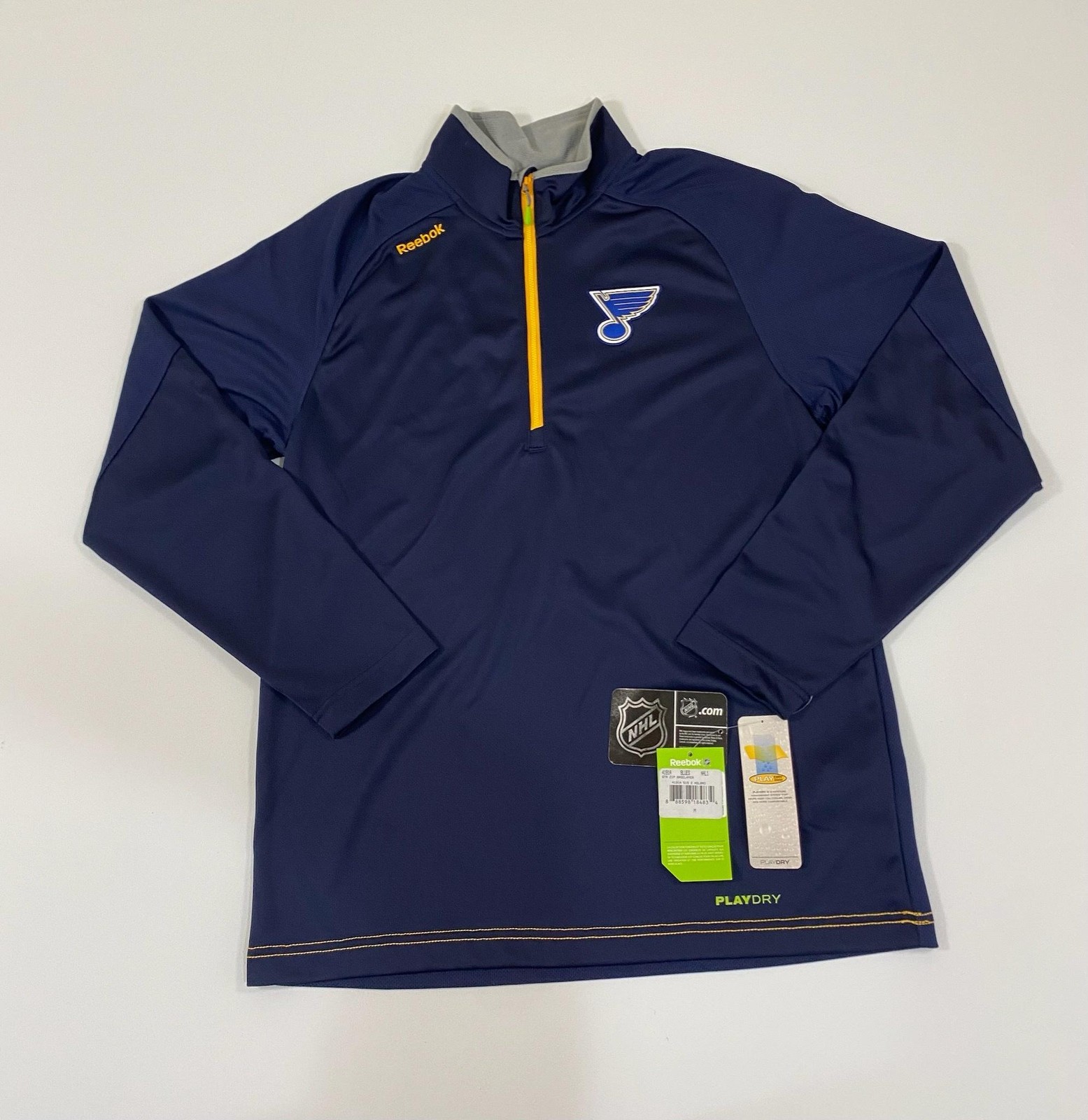 New St Louis Blues Jacket Mens Medium Blue NHL Hockey Reebok PlayDry Center Ice