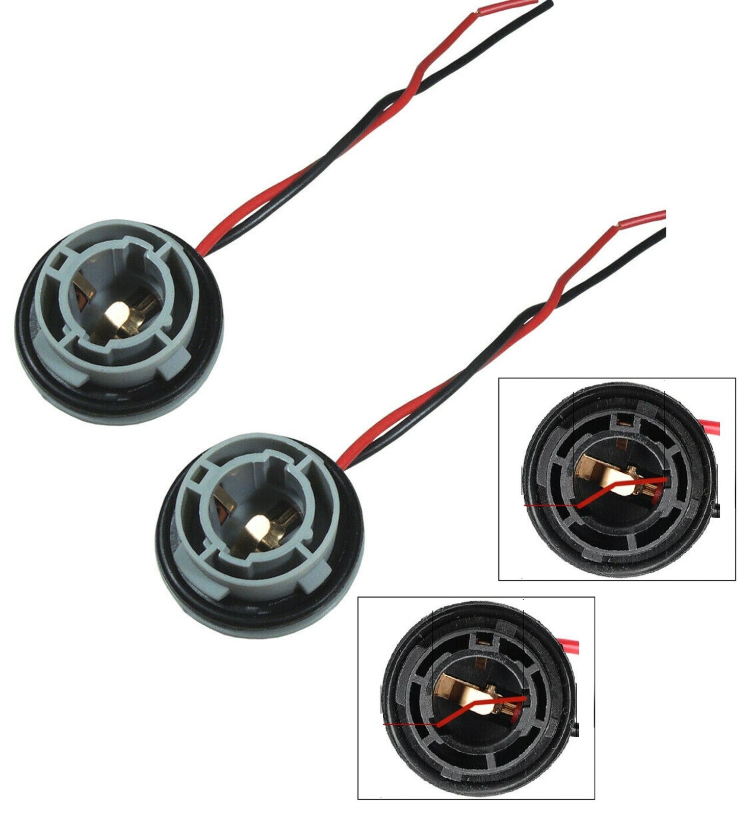 Universal Pigtail Wire Female Socket 1156 S Two Harness Back Up Reverse Replace