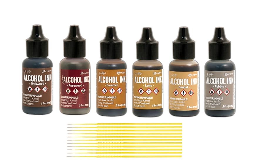 Ranger Alcohol Inks Set Bundles - 6 Bottles of Tim Holtz Alcohol Inks with