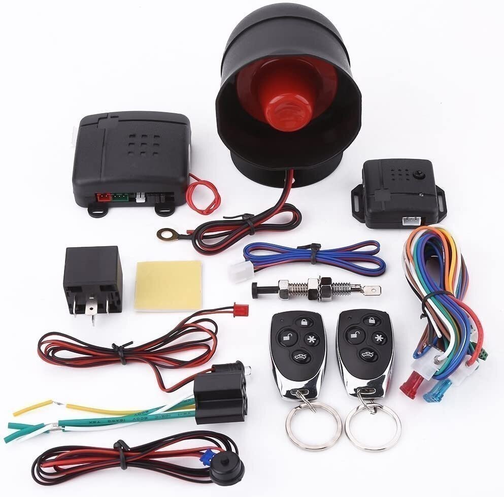 Universal Auto Car Alarm Security System 12V Keyless Entry Engine Start With Key