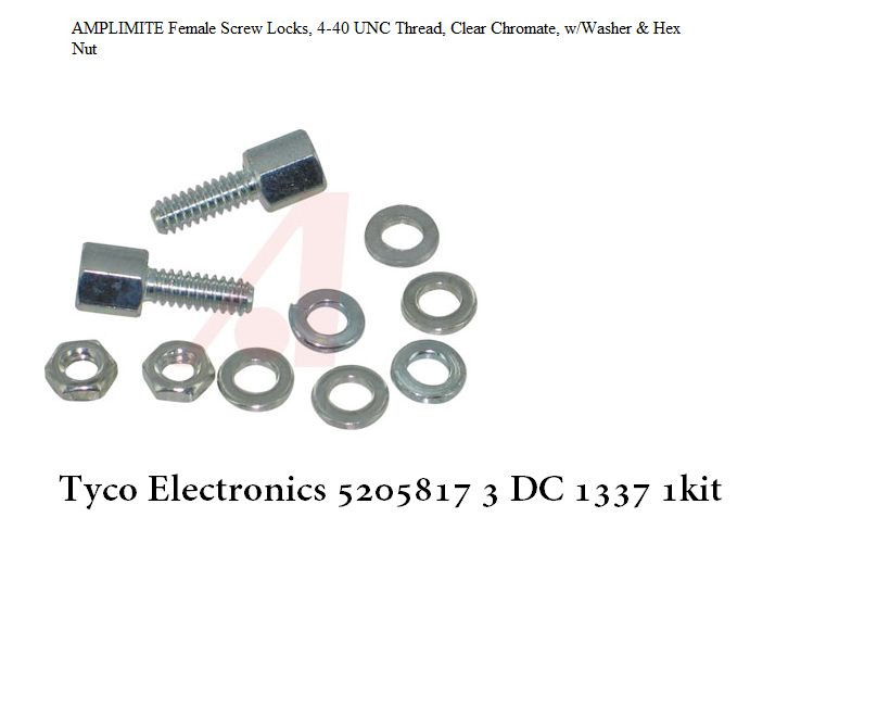 20x Tyco Electronics 5205817 3 4-40 UNC Thread, Clear Chromate, w/Washer & Nut