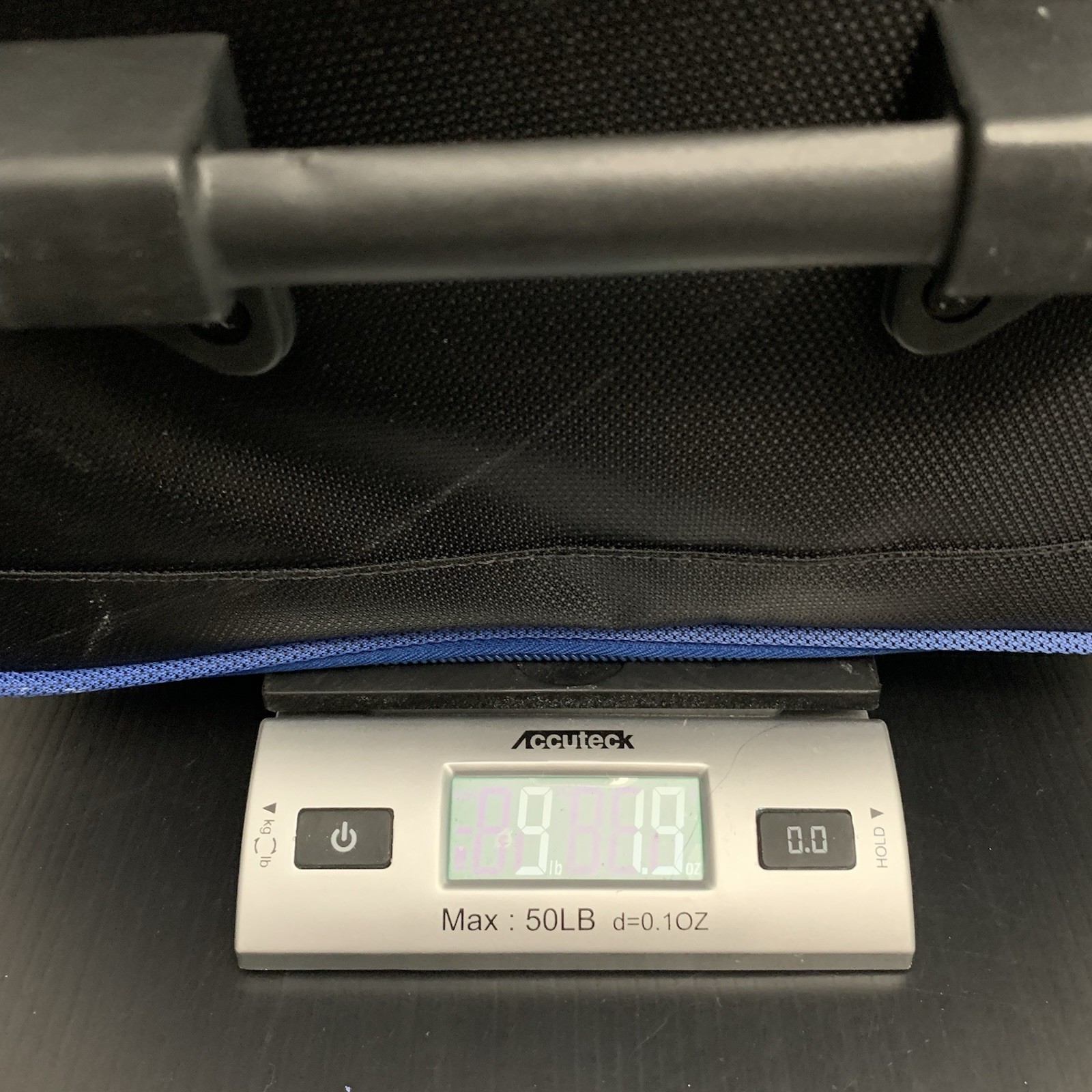 FŪL - Full Split Level Rolling Duffle Luggage Bag with Wheels - Black / Blue