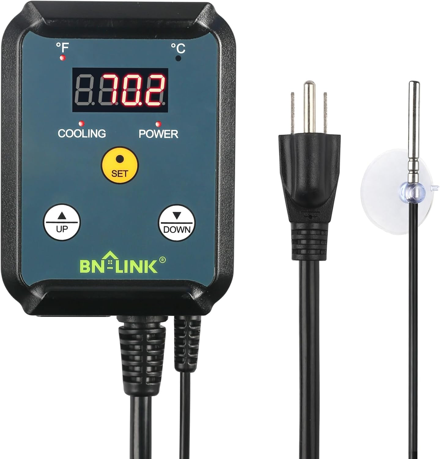Digital Cooling Thermostat Controller, Temperature Controlled Outlet for Attic F