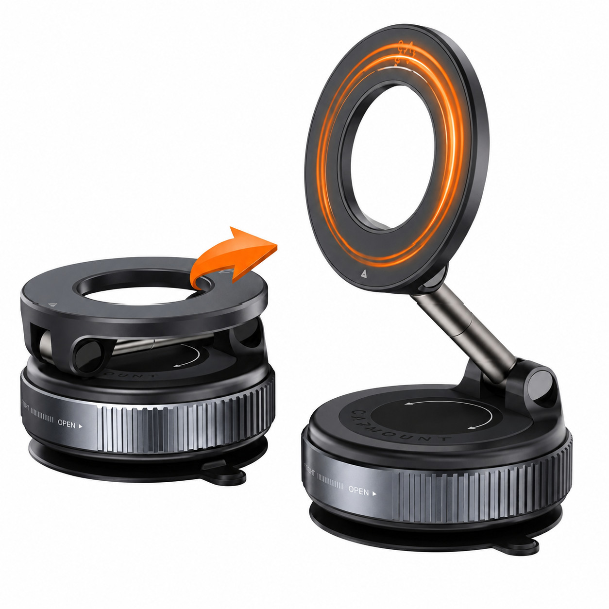 Magnetic Car Phone Mount Foldable Suction Cup 360° Hands Free Universal Holder