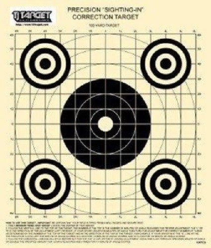 KWPCS 100 Yd Rifle Sighting-In black on target paper with 1" Grid (25 Targets)