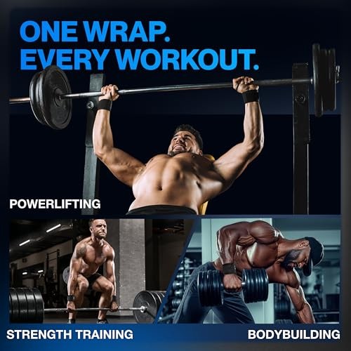 Adjustable Wrist Wraps for Gym & Lifting – Thick, Breathable Support 1 Black
