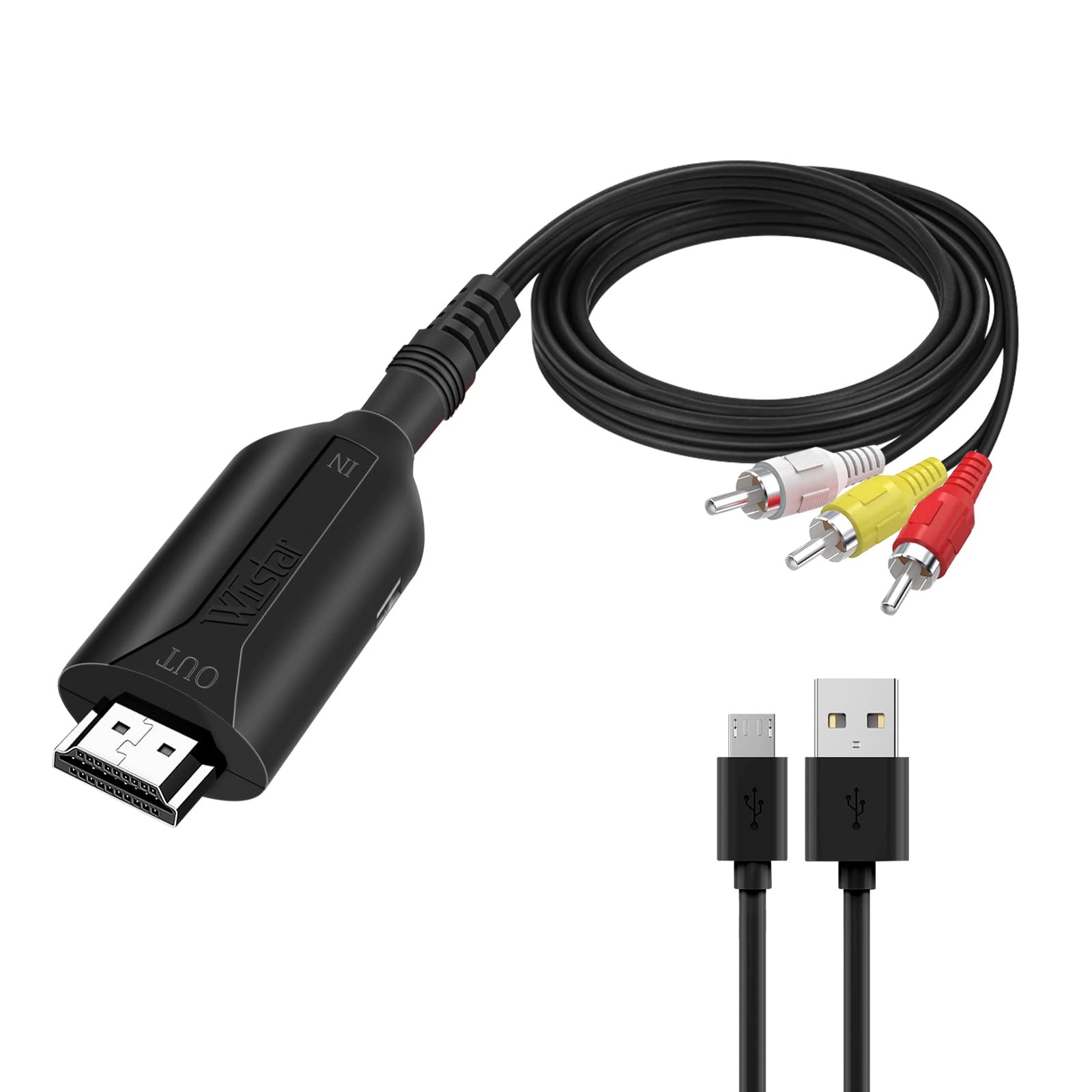 Wiistar RCA to HDMI Converter 1080P CVBS Composite AV Red,White,Yellow