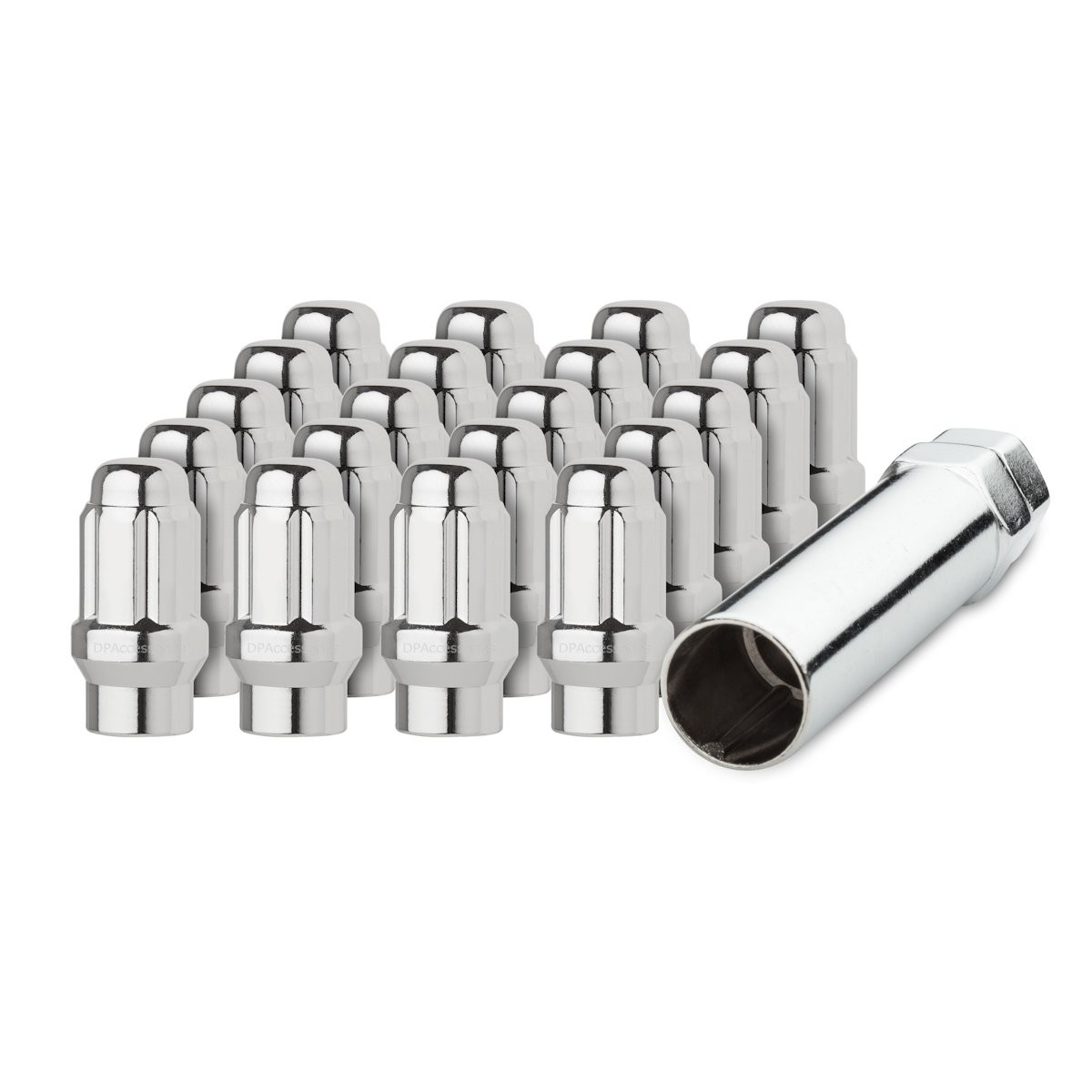 Chrome 1/2-20 Closed End ET Spline Tuner Lug Nuts for Aftermarket Wheels 20