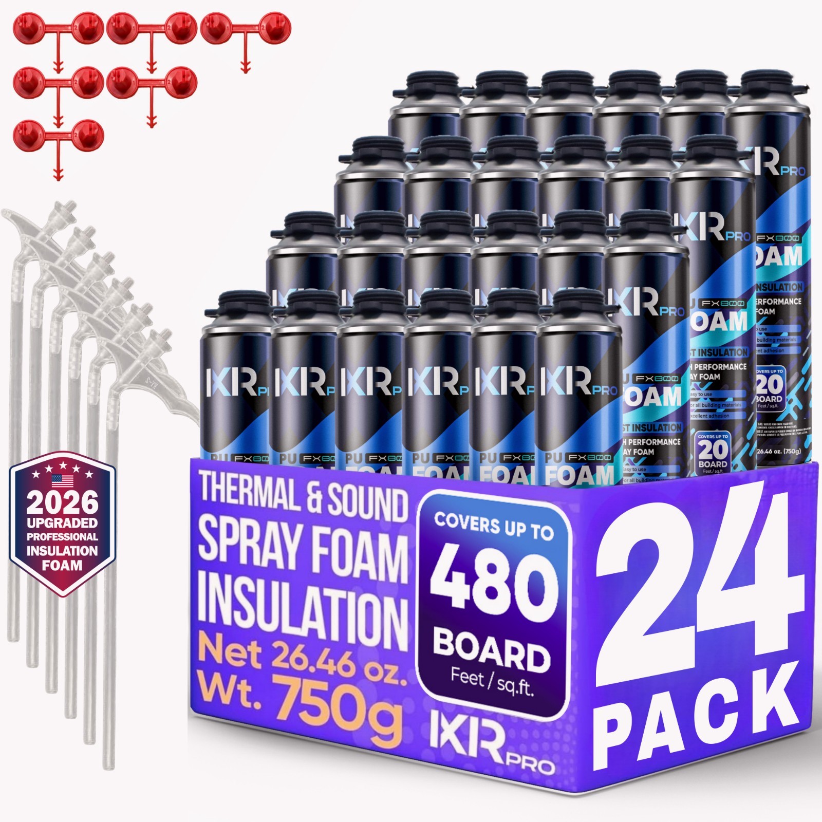 Spray Foam Insulation Can (24 x 26.46 oz. (750 g)) Expanding Foam Sealant