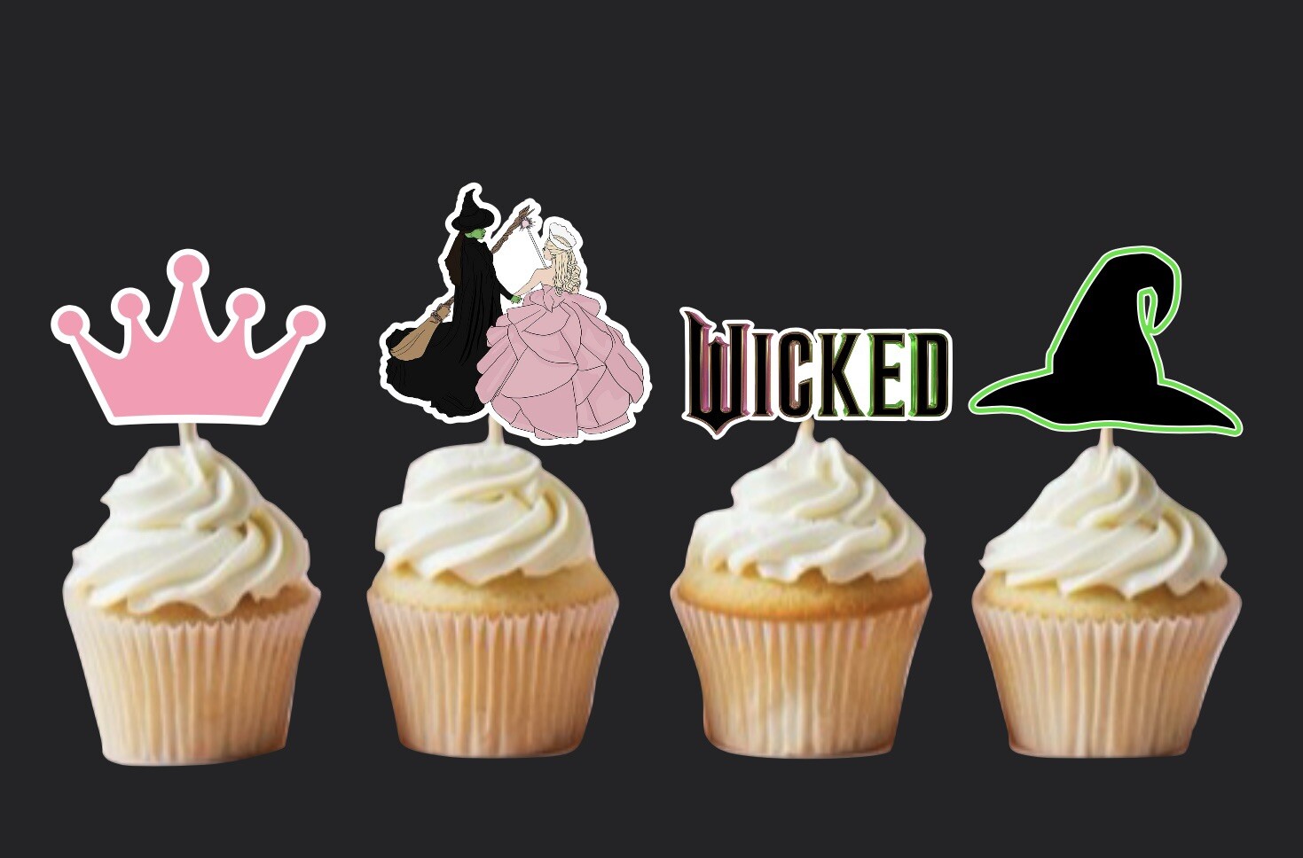 Wicked Witch Cupcake Toppers Lot Of 12