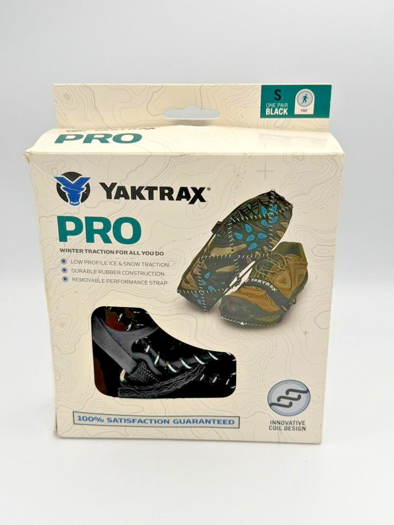 Yaktrax Pro Ice Traction Cleats Size Small Black Snow Grip Shoe Covers