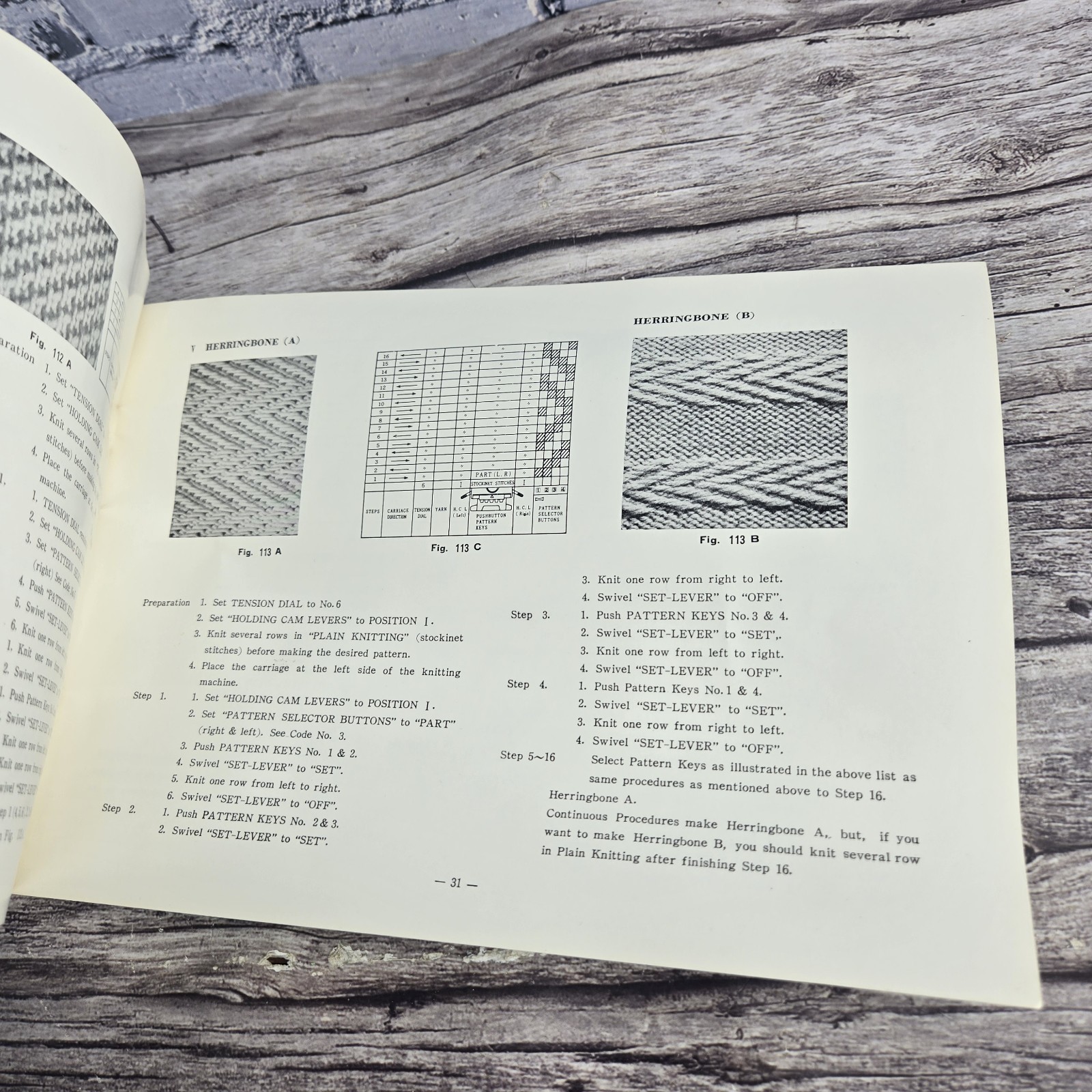Vintage Brother hand knitting machine instruction manual and pattern study...