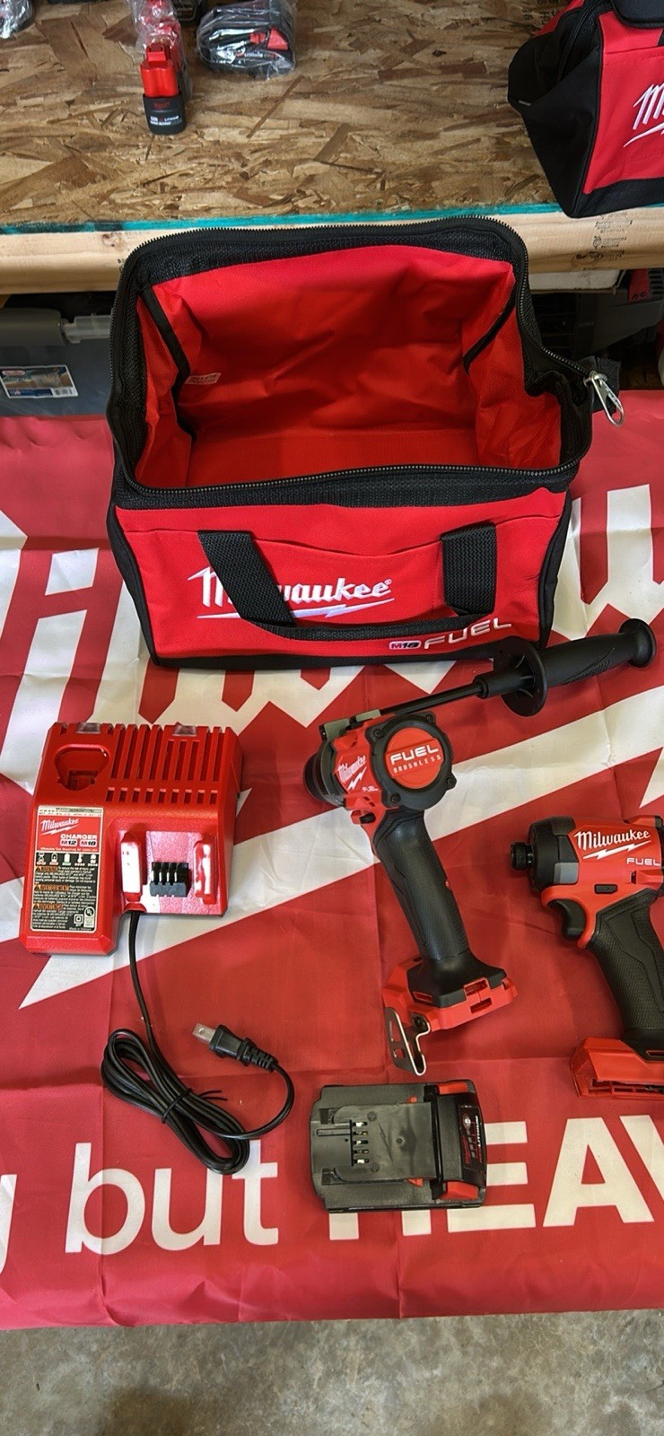 Milwaukee M18 FUEL 18V 2-Tool Combo Kit - Red, One M18 2.0 Battery, Fuel Bag