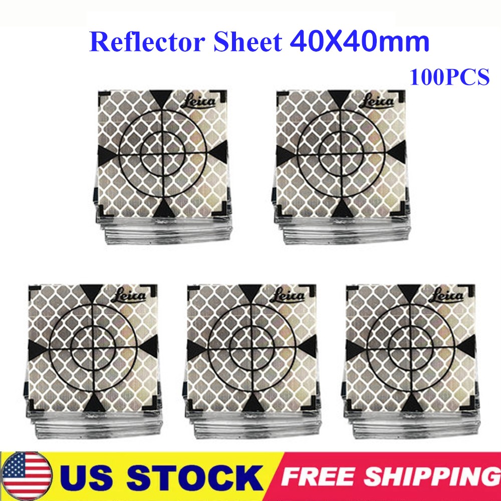 100PCs White Square Quality Reflector Sheet 40x40MM For Total Station Survey USA