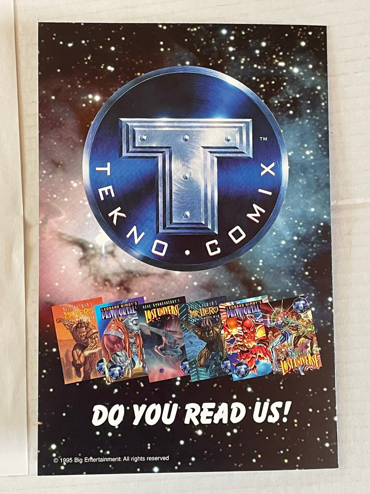 Tekno Comix 1995 Promo Print #0 1995 + Card & Letter
