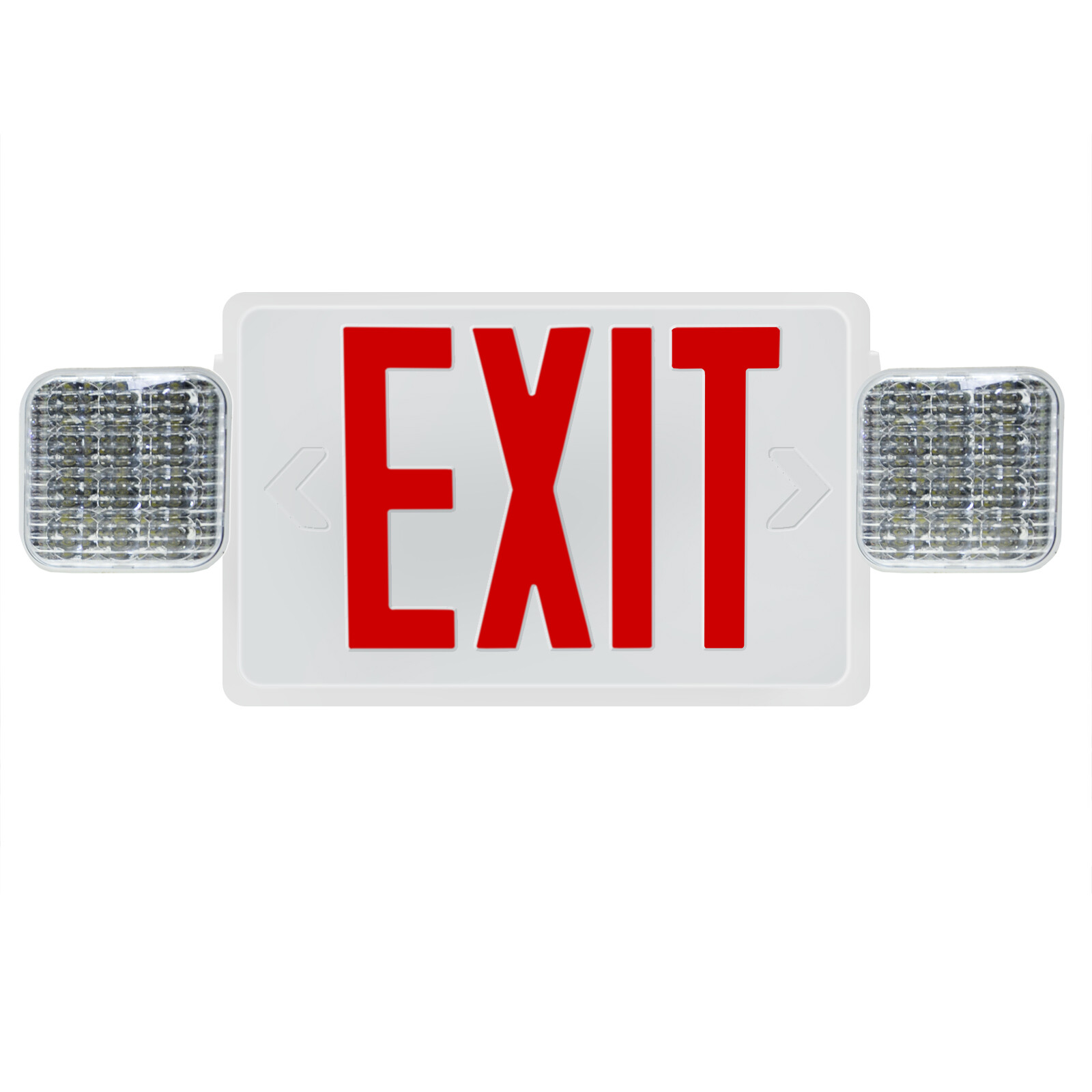 10pcs LED Exit Sign Emergency Combo Light w/ Adjustable Two Head Battery Backup