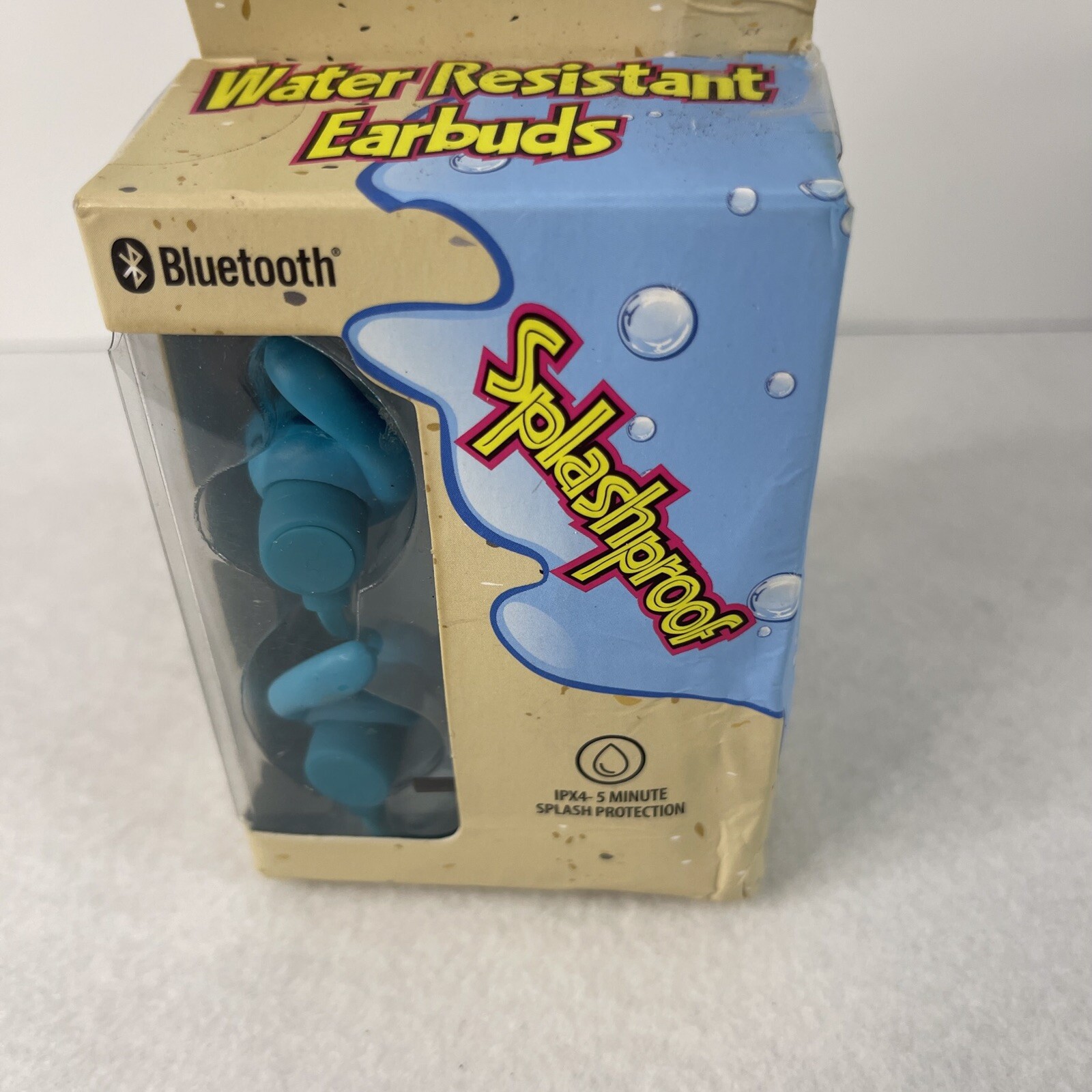 Solaray Water Resistant Earbuds Bluetooth Splashproof Call Answer Blue New