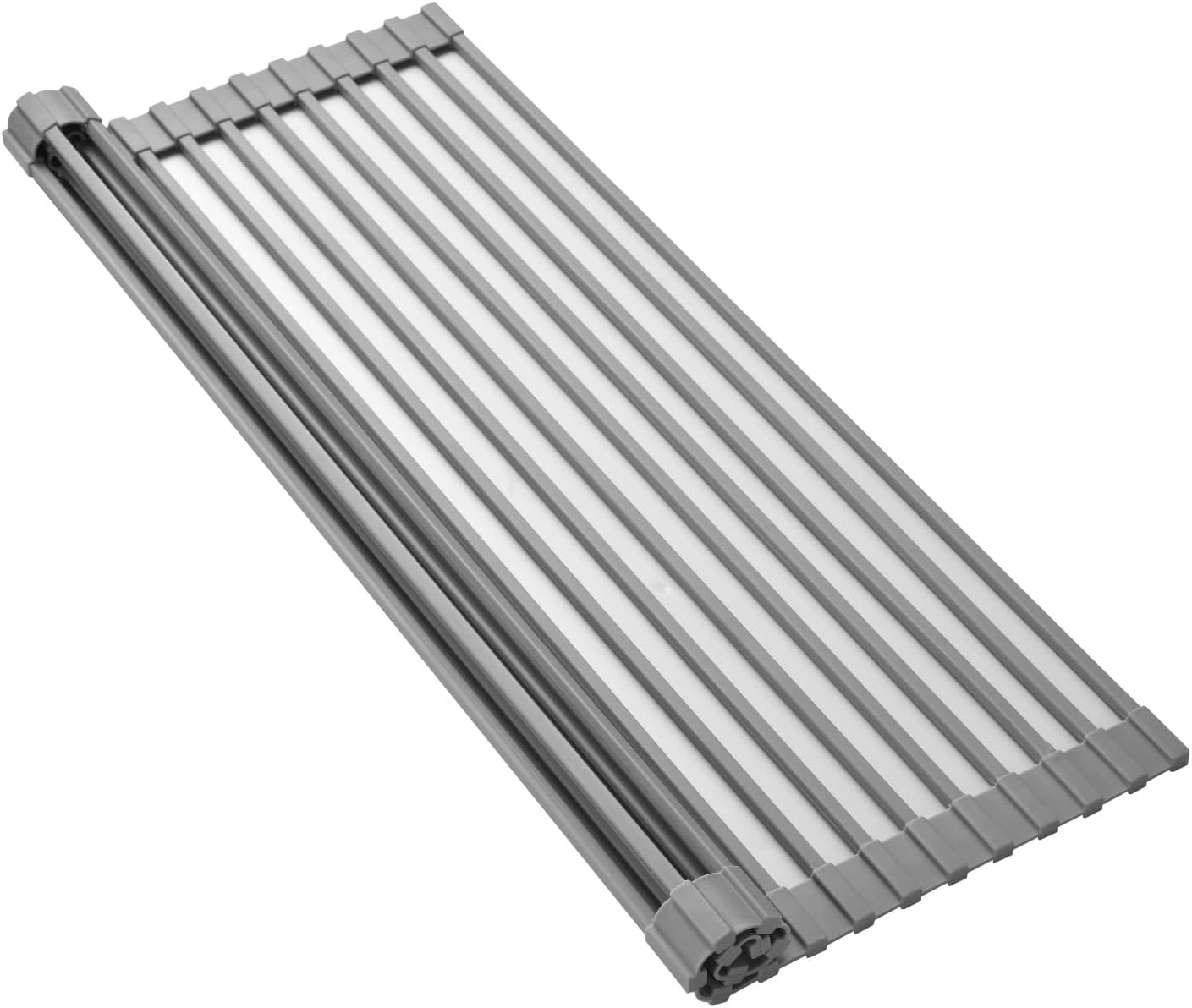 Roll up Dish Drying Rack,Silicone-Coated Steel,16.9 X12.2 in | Over-Sink Rack,18