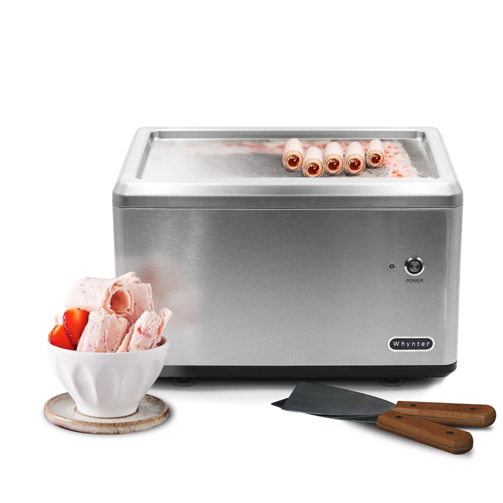 Whynter ICR-300SS 0.5-Qt Stainless Steel Rolled Ice Cream Maker w/ Compressor